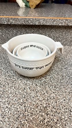 Parini Cookware Ceramic Batter Bowl 3 Piece Set Farm House Style