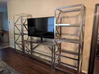 Silver & Glass 3 piece TV stand