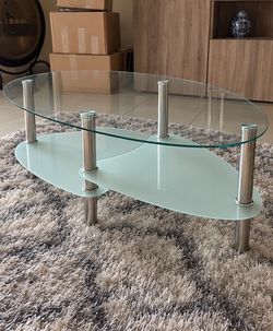 Oval Glass coffee table