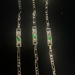 Gold Laminated Bracelet With Green