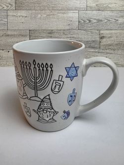 Sheffield Home Jolly Challah Gnomes Hanukkah Stoneware 16 oz. Mug