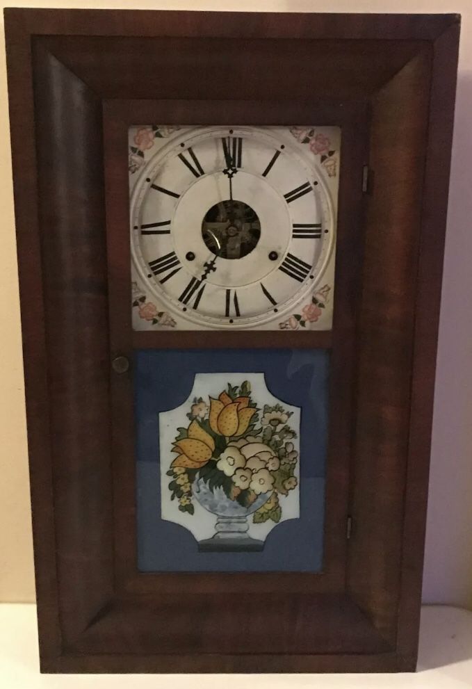 Antique Mid 1800 Seth Thomas Mantle Chime Clock 30 Hour Weighted Plymouth Hollow
