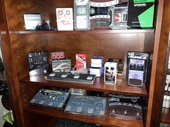 Too many boutique pedals to list separately. Most are in mint to excellent and either never used or gently used and some come with original packaging