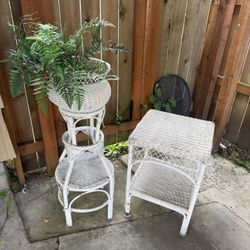 Wicker Outdoor Plant stand/Table