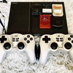 Ps2 Slim With 2 Controllers, 4 Memory Cards & 15 Games 