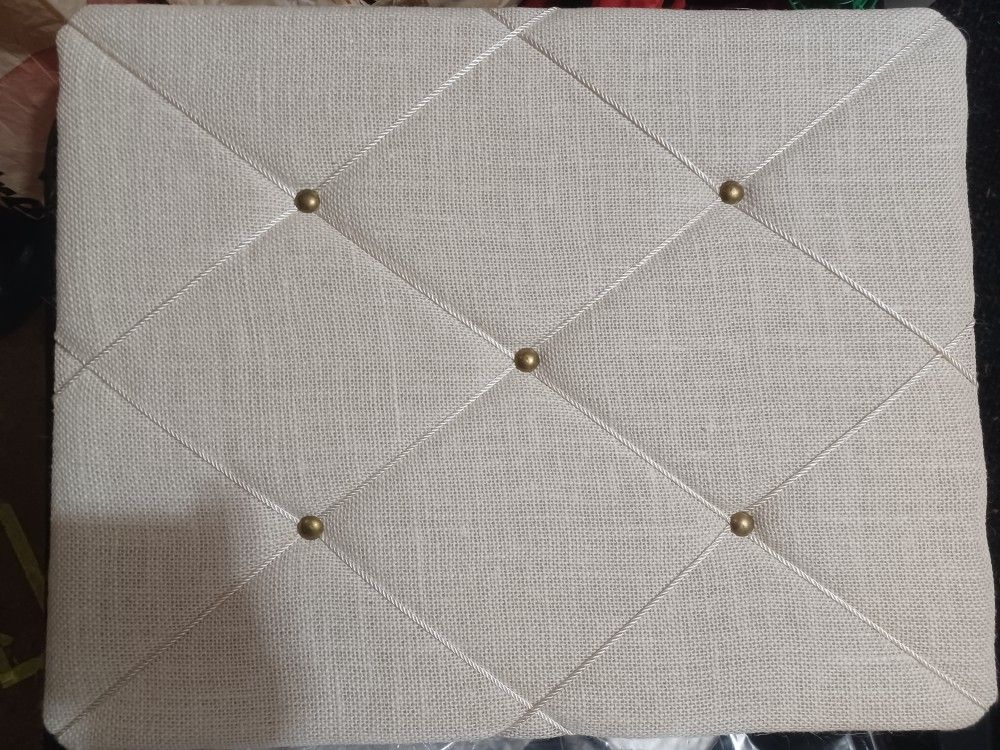One - 19.75x15.75 Ivory/beige Burlap Covered Memo Board