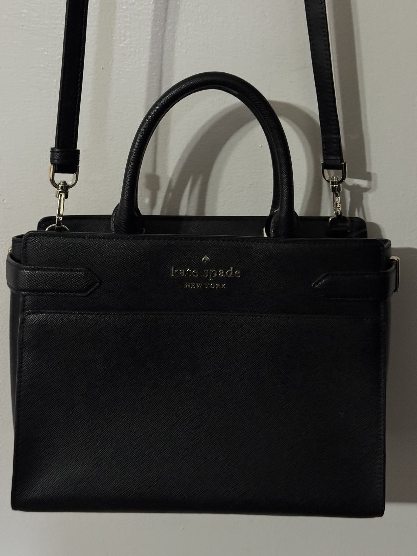 Kate Spade Staci Medium Satchel In Black Leather
