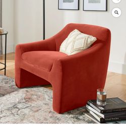 Better Homes & Gardens Emerson Curvy Accent Chair, Rustic Red Velvet