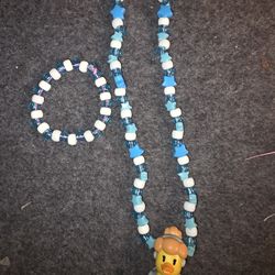 Cinderella Kandi Bead Necklace and Bracelet 