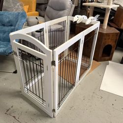 New 32-inch Tall Dog Gate with Door Extra Wide Pet Gate for Dogs