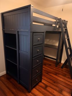 Luca Blue Twin Sleep & Study Loft Bed
