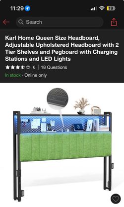 Karl Home Queen Size Upholstered Headboard with LED Lights
