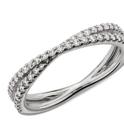 Contemporary Criss-Cross Diamond Ring in Platinum (1/4 ct. tw.)