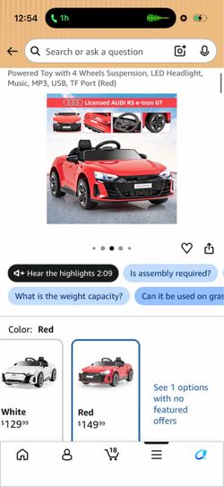 Audi electric toddler car