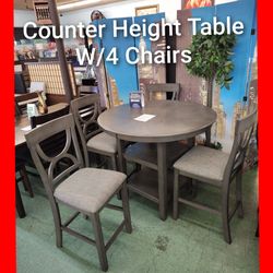 😍 5Pcs Counter Height Table Set