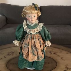 Vintage Porcelain Doll/First Day Of School