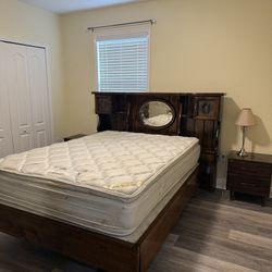 Real Authentic Wood Queen Bed Set