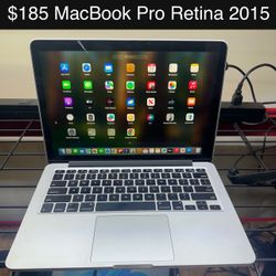 MacBook Pro 2K Retina 2015 Laptop 13” 8gb i5 SSD Mac OS Sequoia Good Battery