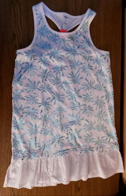 Oshkosh 8 tank top dress cotton metallic palm trees