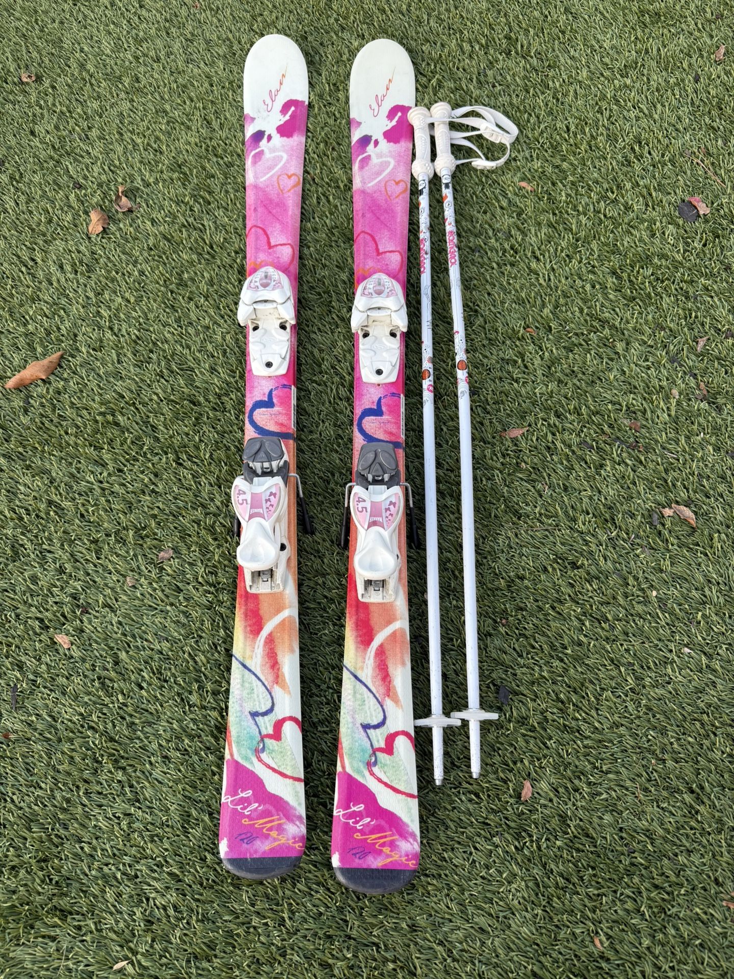 Girls 120 Ski’s And Poles