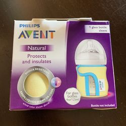 Philips AVENT Glass Baby Bottle Sleeve, 4 Ounce (Colors May Vary) (SCF675/01)