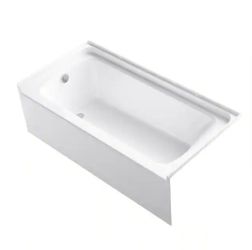 White Alcove Bathtub with Apron Front