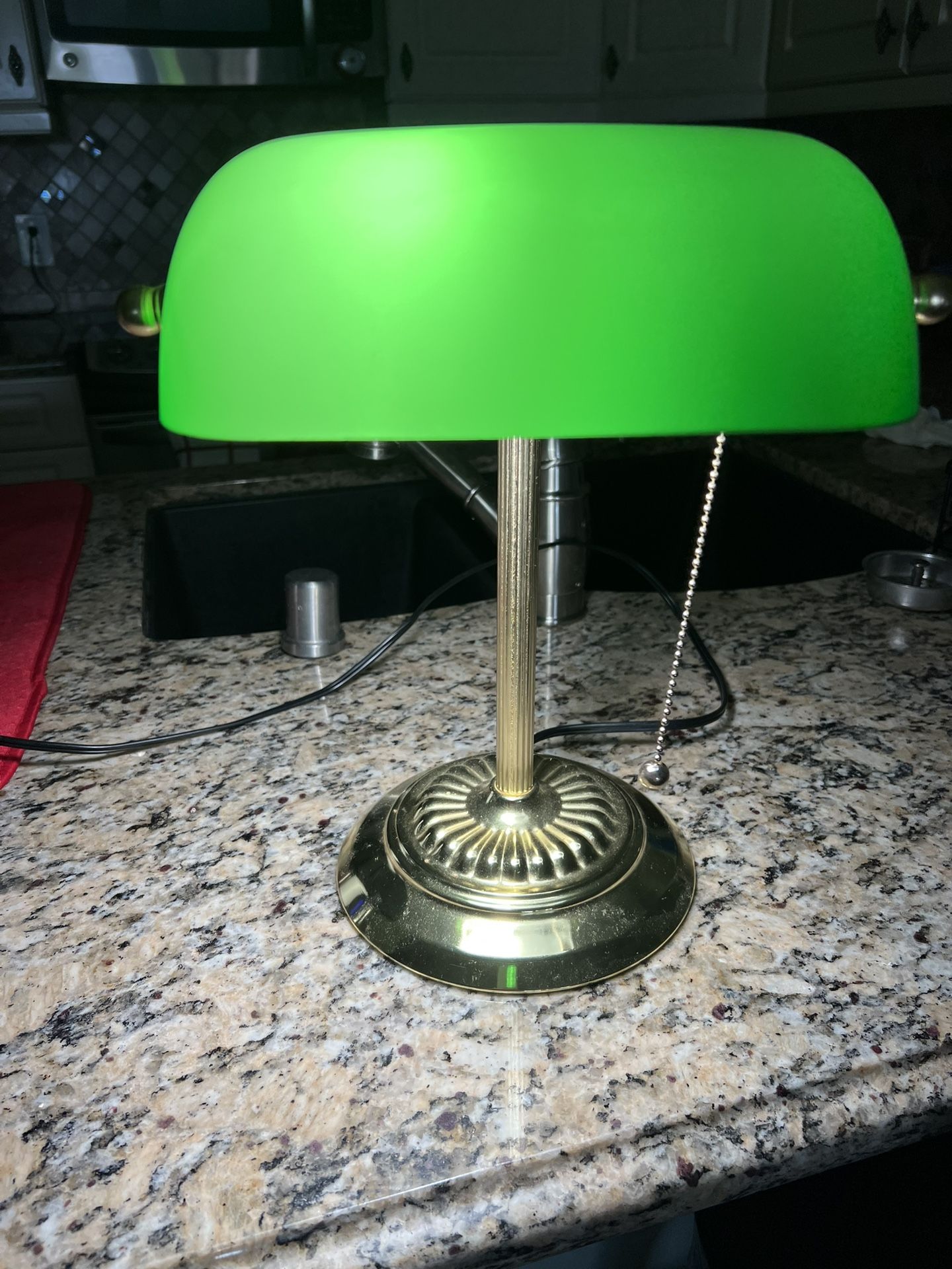 Bankers Lamp With Brass