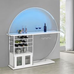 Modern Home Bar Cabinet with LED Arch New in Box