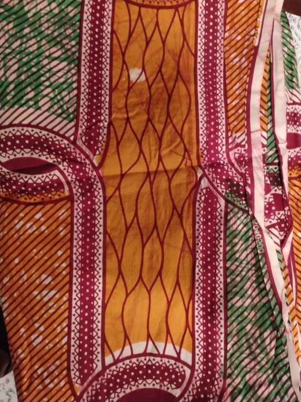 Orange And Green Kenti Cloth 