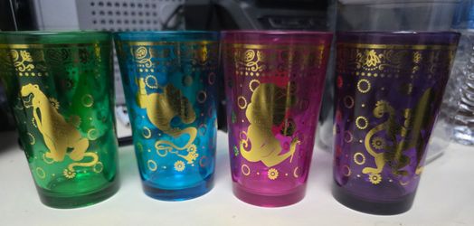 Disney Aladdin Gold Filigree Glass Set