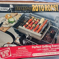Vintage BAR-B-Q ROTOROAST PERFECT GRILLING AUTO TURNING FITS 98% OF GRILLS PROFESSIONAL QUALITY NEW