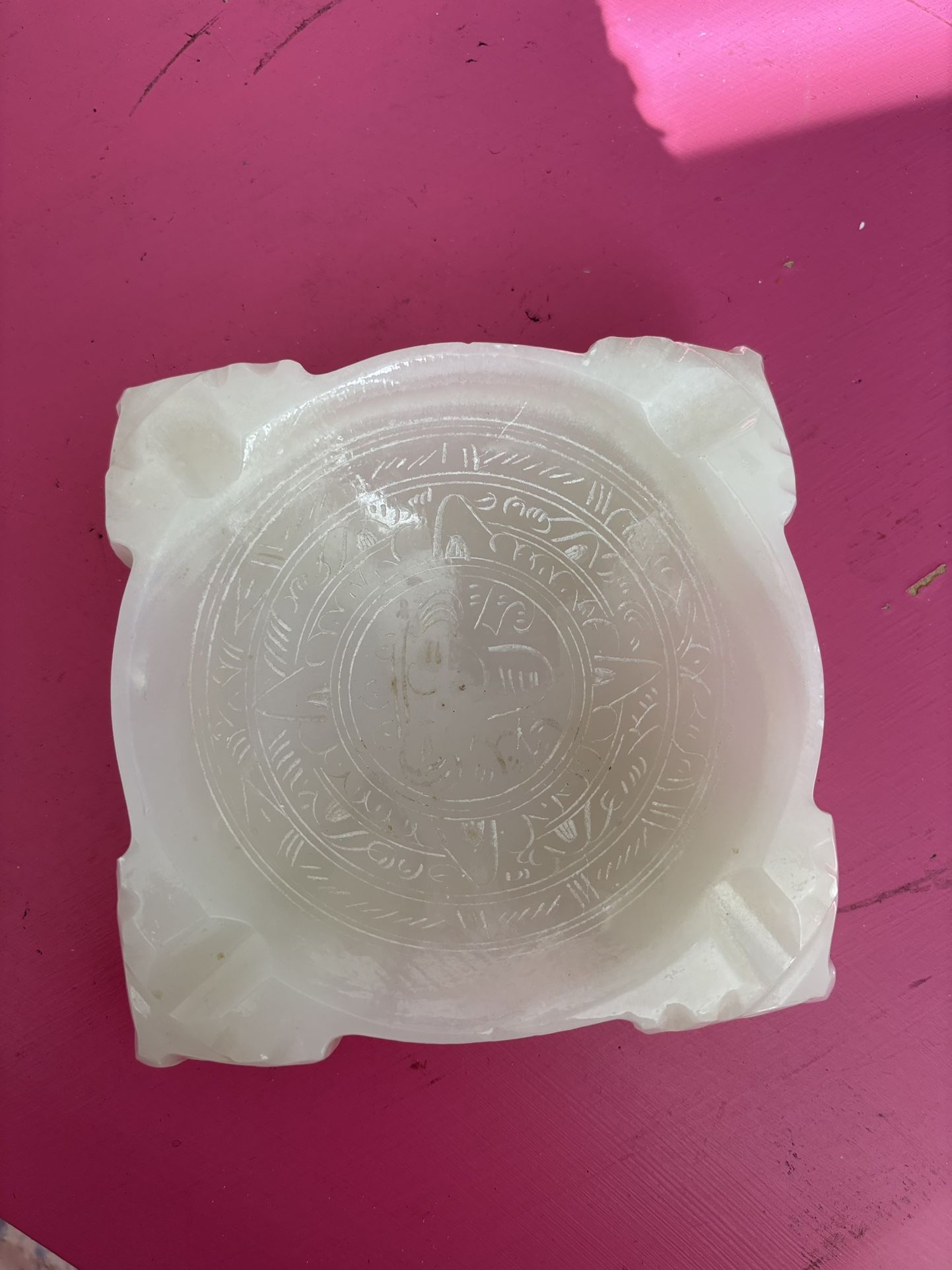 Vintage onyx Mayan, tribal, Aztec ashtray Collectors Piece