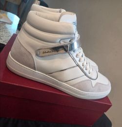 Salvatore Ferragamo White High-Top Sneakers