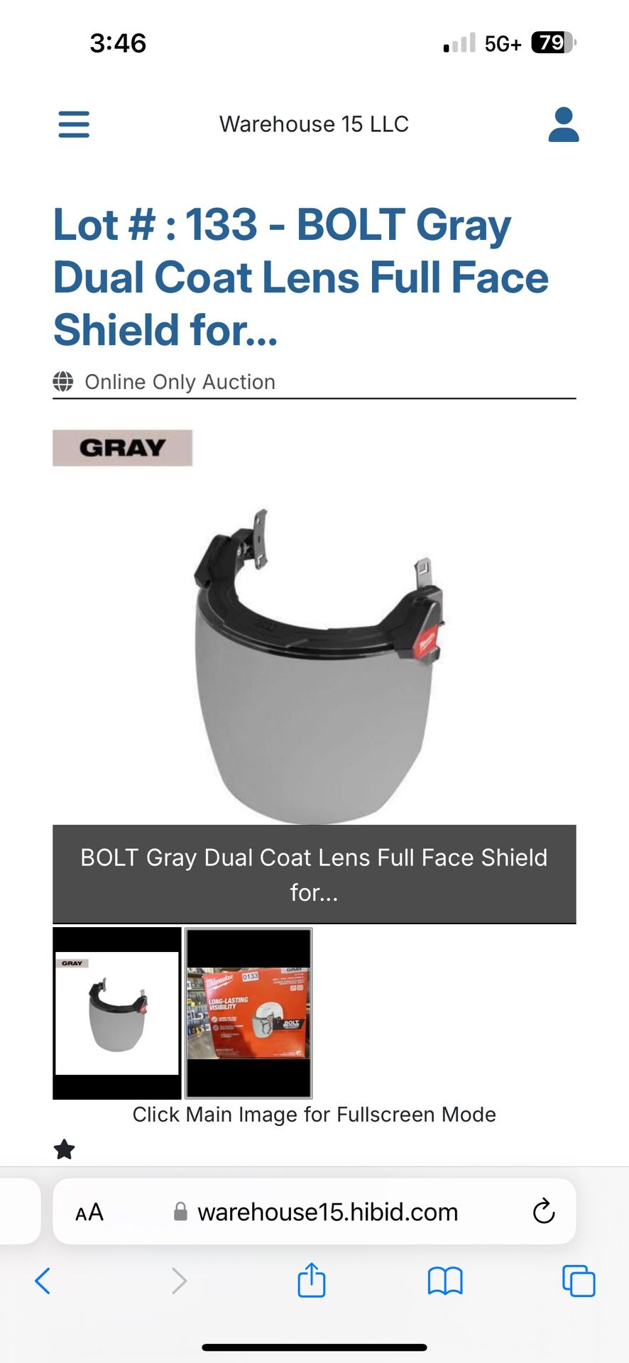 The Milwaukee BOLT Full Face Shield