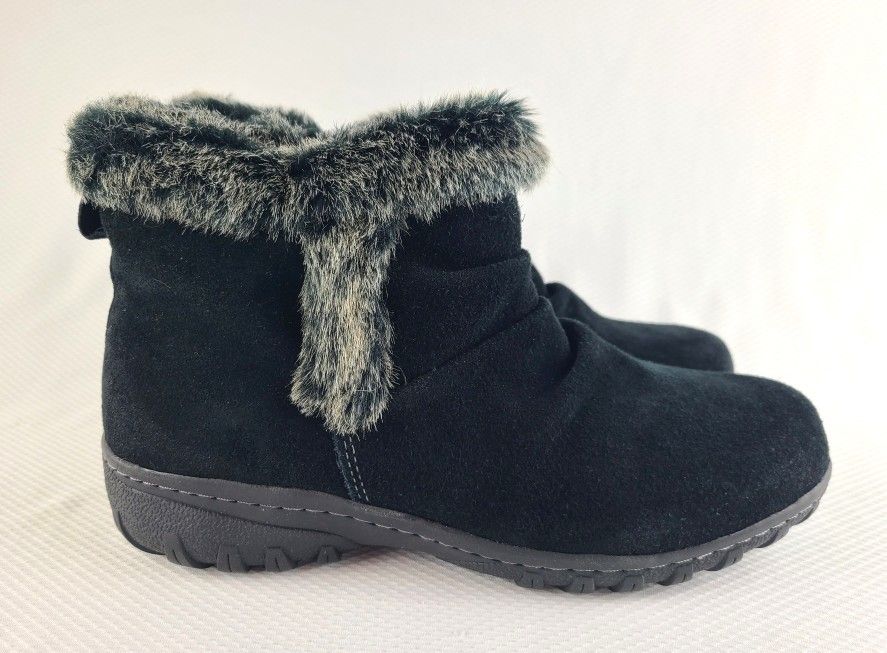 New Khombu Women Bonnie Suede Winter Boots Black Size 8