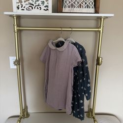 Kids Clothes Rack for Hanging Clothes Sotrage Shelves, Metal Clothing Hanger Closet Wardrobe Organizer 
