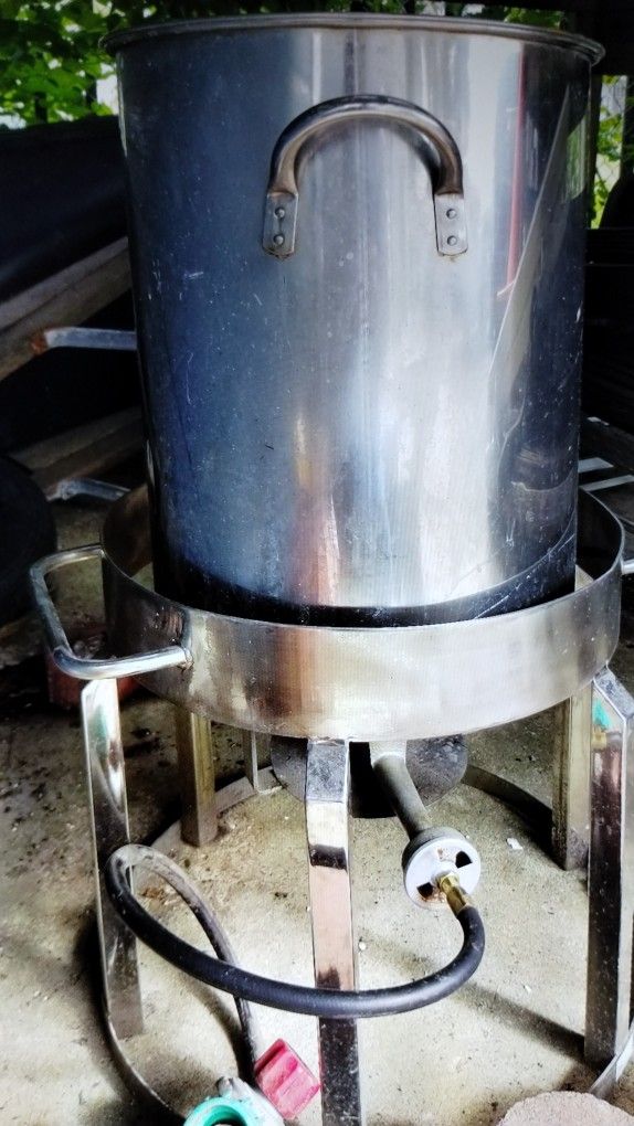 Fryer. boiler Heavy Duty 🍲 Pot Stainless Steel Strong With Propane Hookup Stand