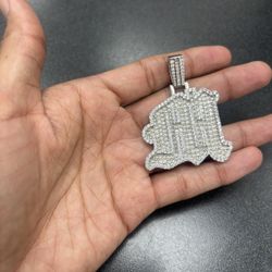 “M” White Gold Plated GLD Pendant