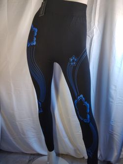 Blue Flower Leggings. (Size)M/L