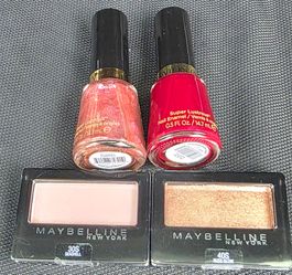 (2) Revlon Super Lustrous  Nail Polish 💅  & (3) Maybelline Eyeshadow
