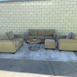 Living Spaces Couch Sofa Loveseat Chair Ottoman
