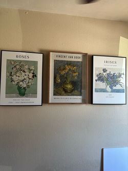 Set of 3 Van Gogh Framed Art Prints
