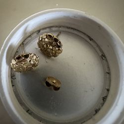 Real Gold Nugget Earrings 