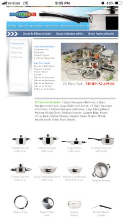 Nutri Stahl 22 cook set