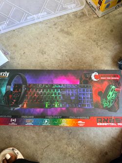 Keyboard, mouse, headset and mousepad