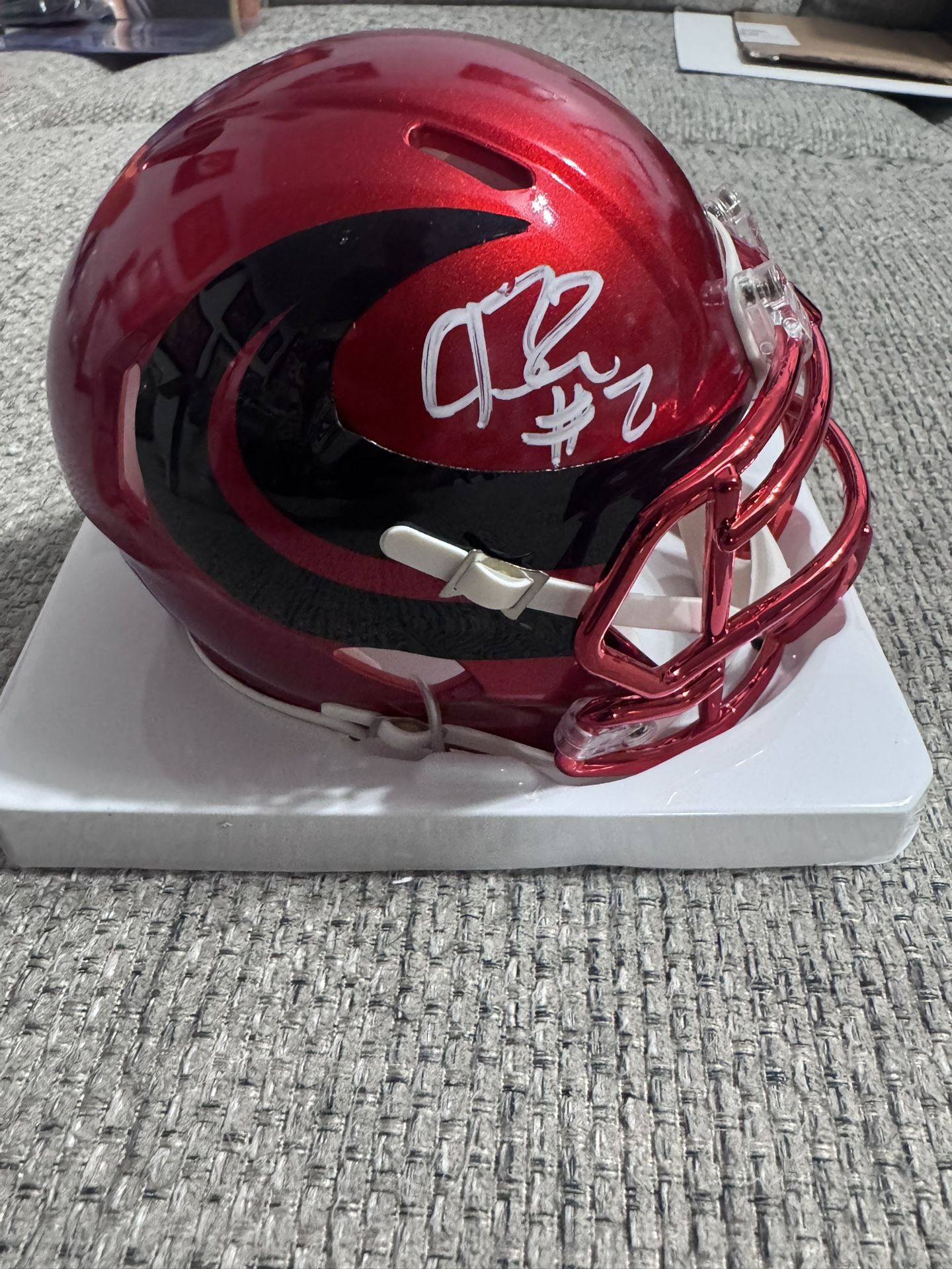 Calen Bullock Signed Autograph Houston Texans Alt Mini Helmet (Metabilia Coa)