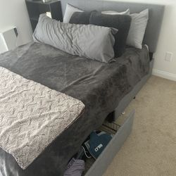 Mattress and Bed Frame With Storage 