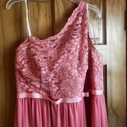 Coral Dress From David’s bridal 