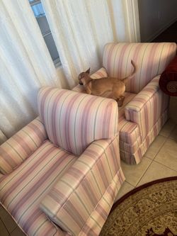 Striped sofa chairs