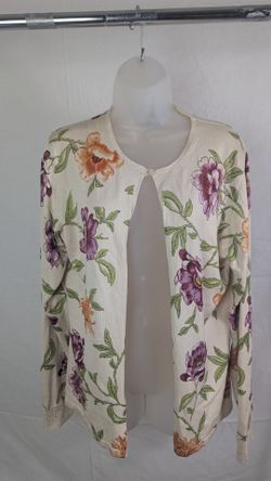 Large Floral Cardigan Sweater